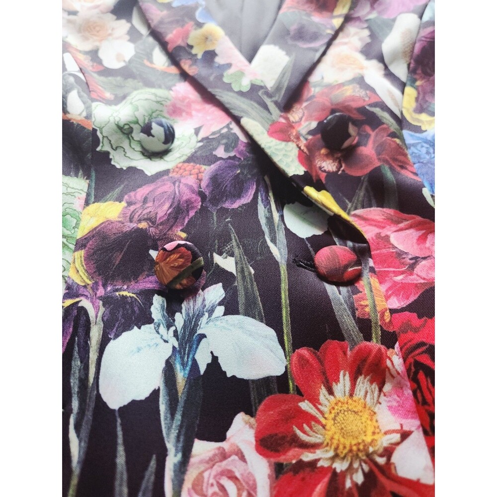 Alice + Olivia Latoya Floral Mini Blazer Dress 6 Black Botanical Garden Jacquard - Picture 4 of 11
